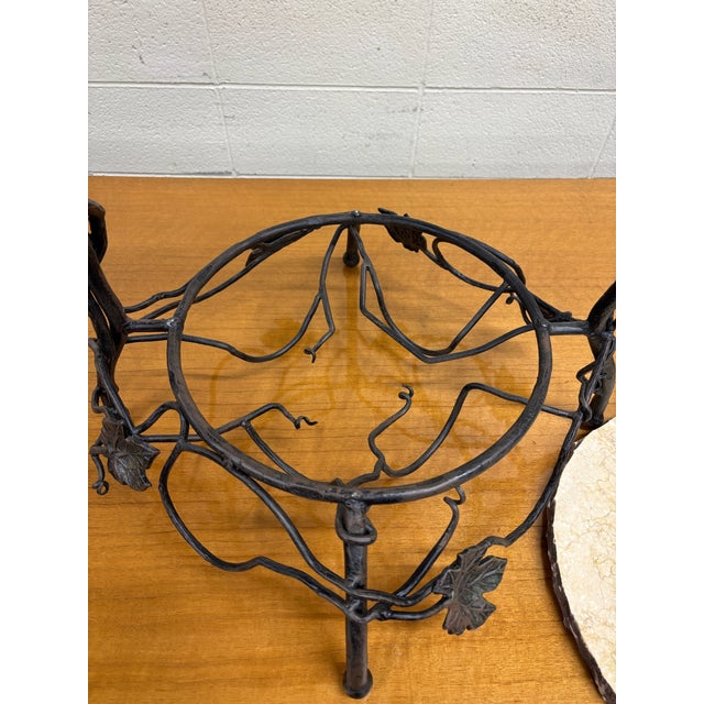 Bella Toscana Vineyard Wrought Iron Tuscan Style Wine and Cheese Party Server For Sale - Image 10 of 14