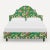 Cloth & Company Red from Scalamandre crafted by Cloth & Company Geneva Full Platform Bed, Green Tropical Flora For Sale - Image 4 of 7