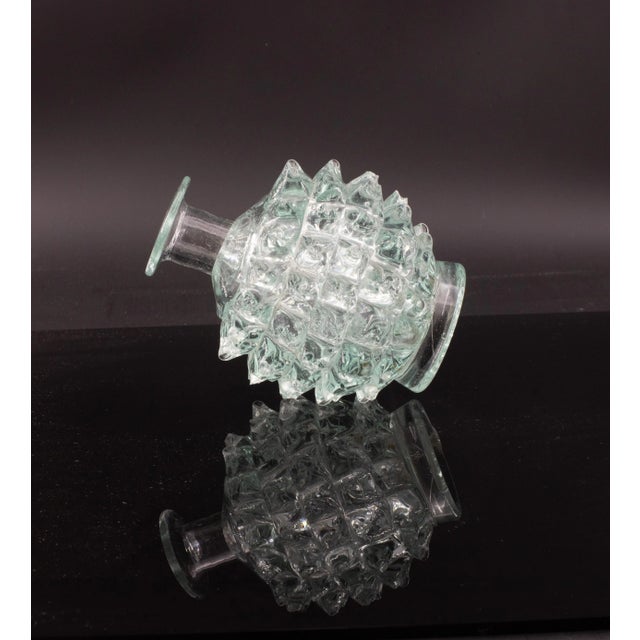 Set of 3 Blu Acquamarine Rostrato Murano Syle Glass Vases Barovier & Toso, 1940s For Sale - Image 10 of 10