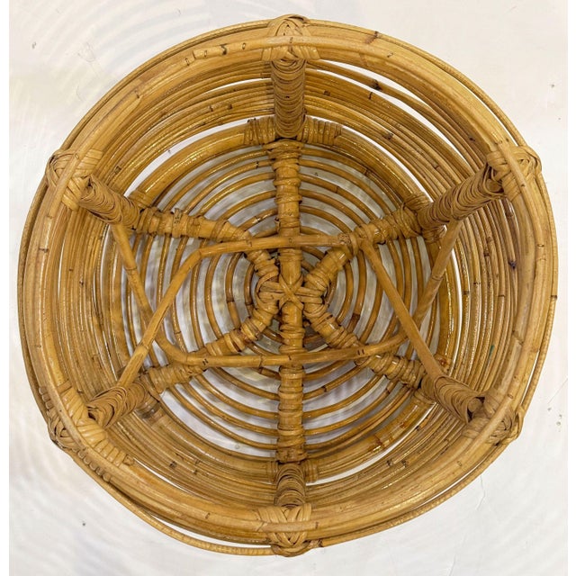 Mid-Century Modern Cane Wicker or Rattan Stools From Spain - Two Available For Sale In Austin - Image 6 of 8