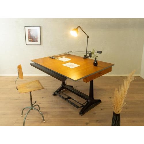 1950s Drafting Table, Kuhlmann & Nestler very good workmanshiphigh-quality materialsMade in Germany, manufacturer:...