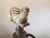 1930's Gilt Gold & Antique Cream Decorated Ceramic Lamps Adorned With Handcarved Elephant & Rabbit Flinlilies For Sale In Monterey, CA - Image 6 of 13