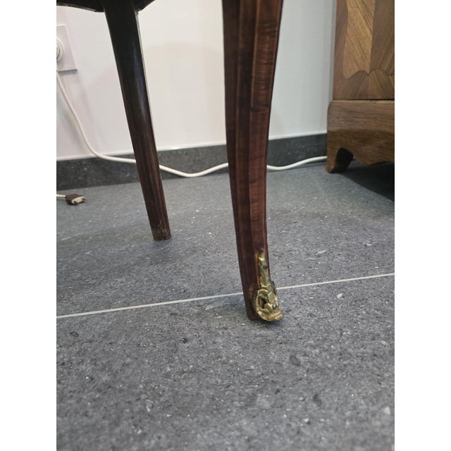 Wood Louis XV Style Bombé Commode with Half-Moon Marquetry Top, 1960s For Sale - Image 7 of 11