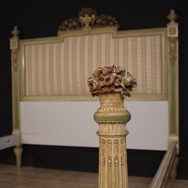 Italian Louis XVI Style Lacquered Double Bed, 1950 For Sale - Image 6 of 13