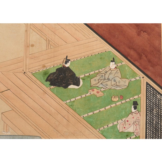 Fifty-Four Scenes from The Tale of Genji Six Panel Screens - a Pair For Sale - Image 16 of 18