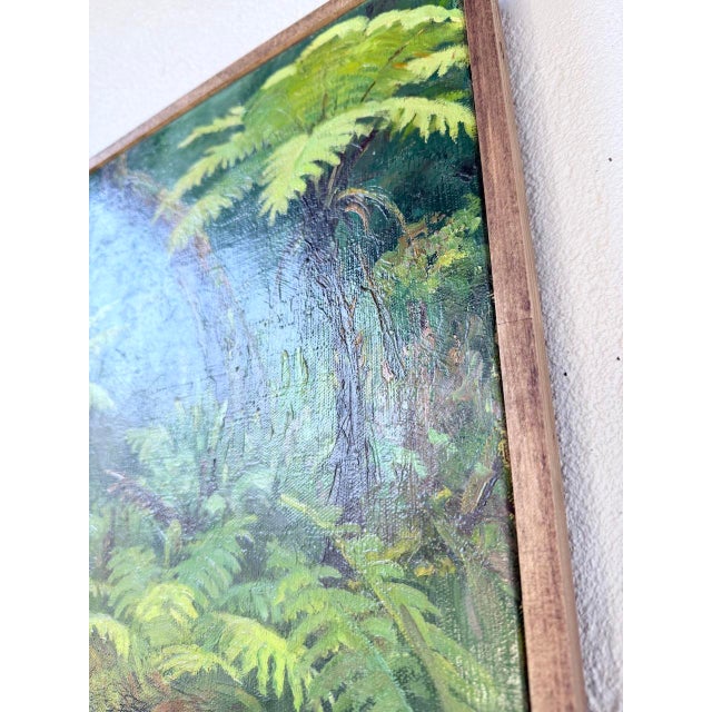 Jungle Forest Landscape, 1960s, Oil on Canvas For Sale - Image 13 of 18