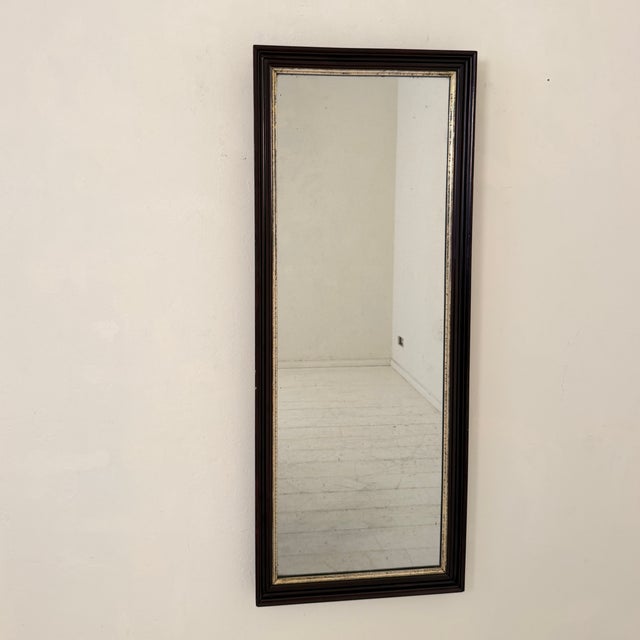 Brown Antique German Lacquered and Silvered Wood Wall Mirror, 1870s For Sale - Image 8 of 8