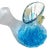 Mid-Century Modern Vintage Murano Sapphire Blue Gold Flecks Flowers Control Bubbles Italian Art Glass Decorative Flower Vase For Sale - Image 3 of 6