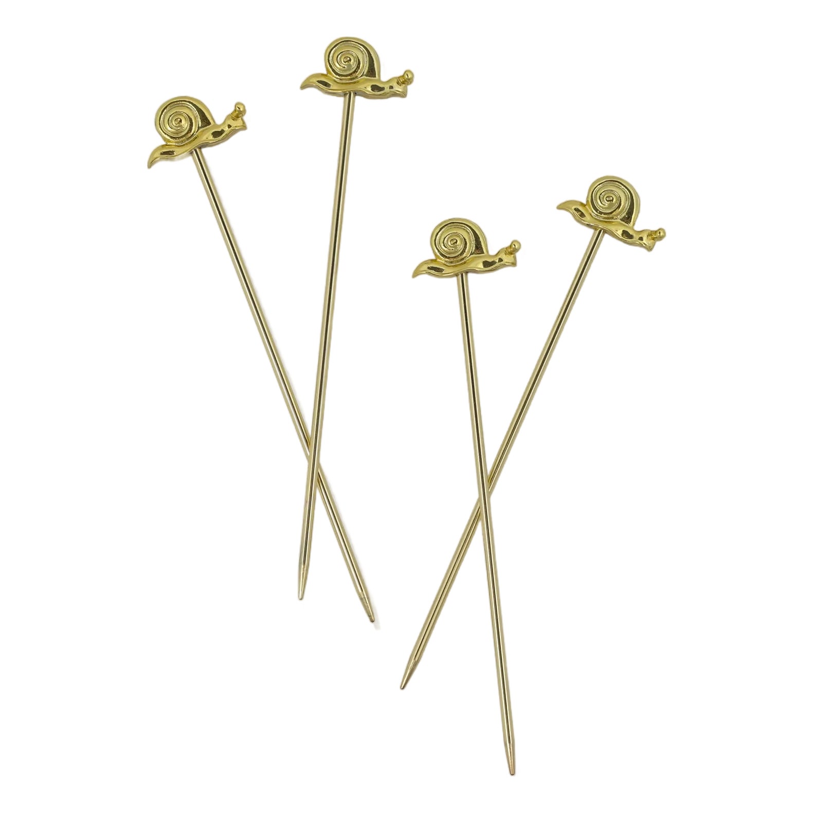 Garden Snail Cocktail Picks - Set of 4 | Chairish