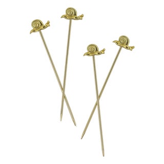 Garden Snail Cocktail Picks - Set of 4 For Sale