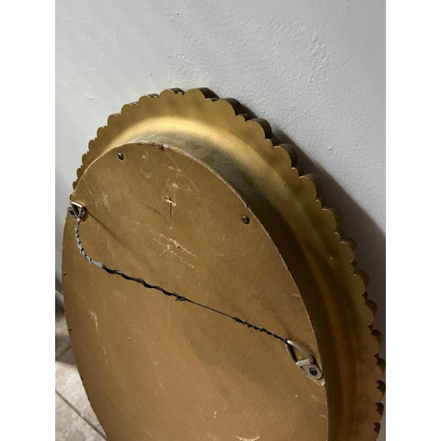 Plastic Vintage Gold Oval Mirror For Sale - Image 7 of 8