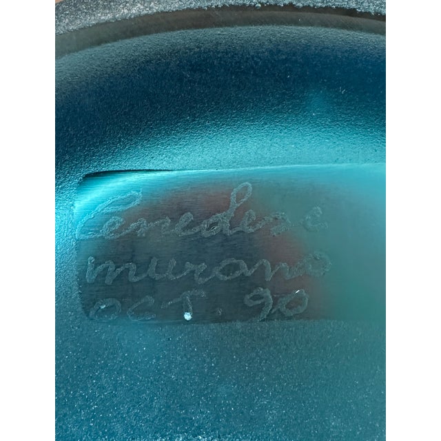 Oversized 25" Signed Cenedese Murano Scavo Art Glass Perfume Bottle, 1990 For Sale - Image 10 of 10