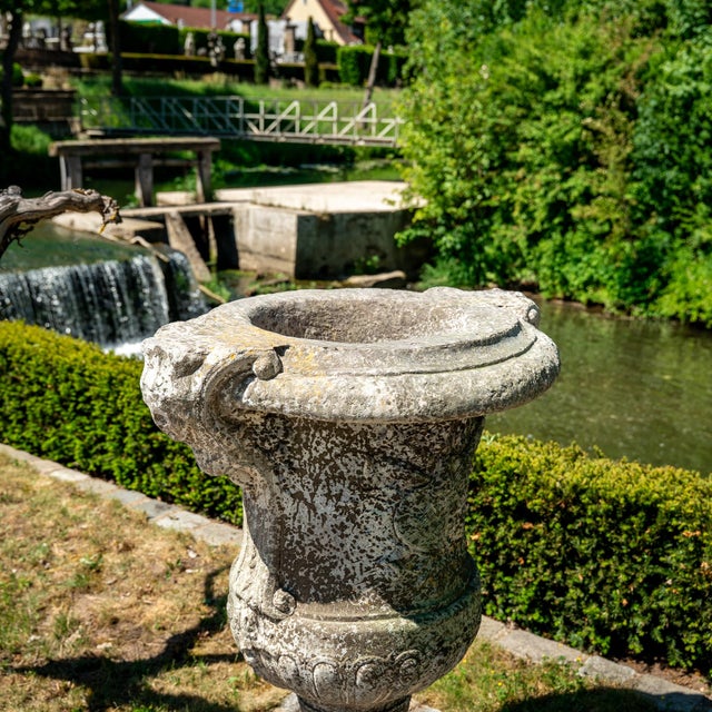 Large Garden Krater Vase in Cast Stone, 1990s For Sale - Image 6 of 13