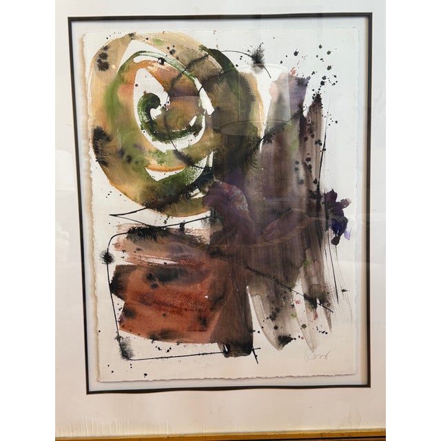 1970s Modern Abstract Mixed-Media Painting For Sale In San Diego - Image 6 of 7