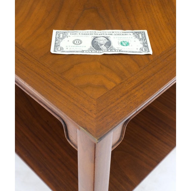 Henredon Heritage Square Walnut Two Tier Side End Coffee Table For Sale - Image 10 of 12