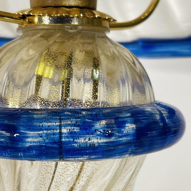 Barovier & toso in murano, pair of hollywood regency style ‘mushroom' lamps, gold glitter glass, ca 1980. Typical of the...