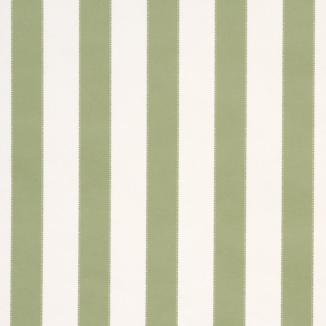 Traditional Schumacher Louise Stripe Wallcovering In Moss For Sale - Image 3 of 6