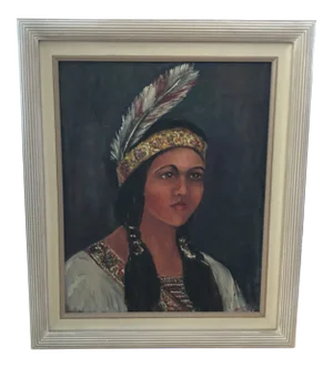 Mid Century Portrait of Native American Maiden
