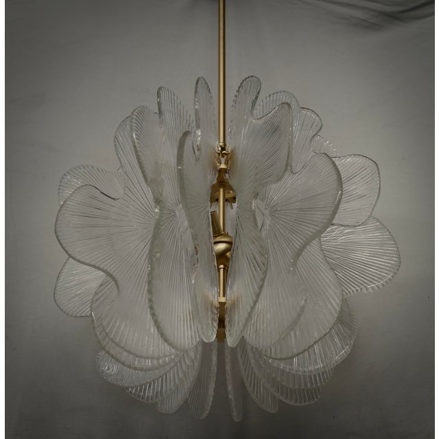 Murano Glass Chandelier in the style of Fontana Arte, 2000s For Sale - Image 4 of 12