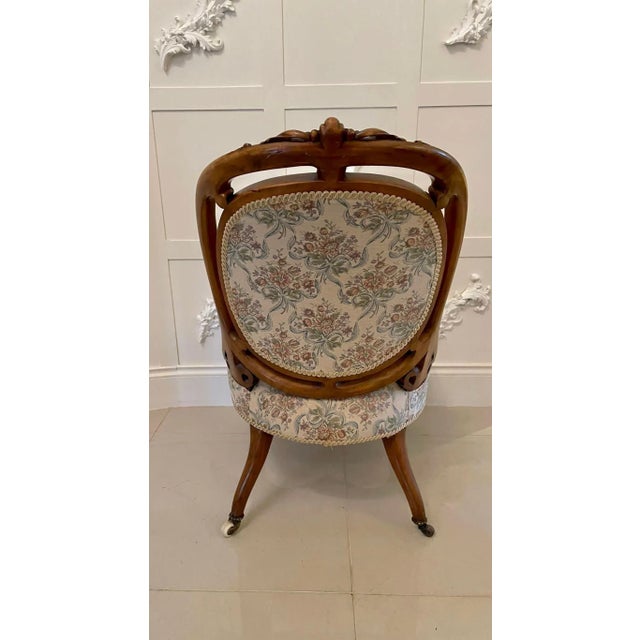 Set of Antique Victorian Carved Walnut Chairs For Sale - Image 11 of 17