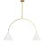 Kelly Wearstler By Visual Comfort Studio Cambre 2-Light integrated LED Large Linear Chandelier in Matte White and Burnished Brass For Sale