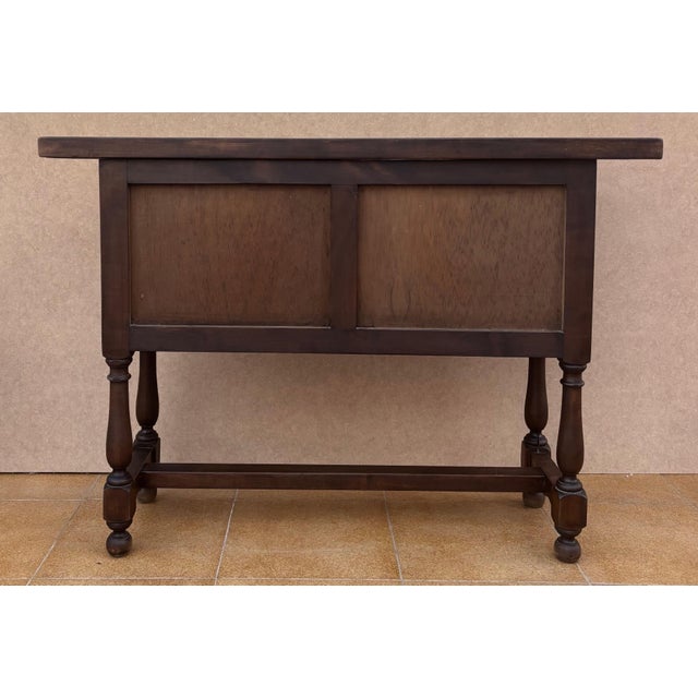 Spanish Hand Carved Console With Two Drawers, 1930s For Sale - Image 10 of 10