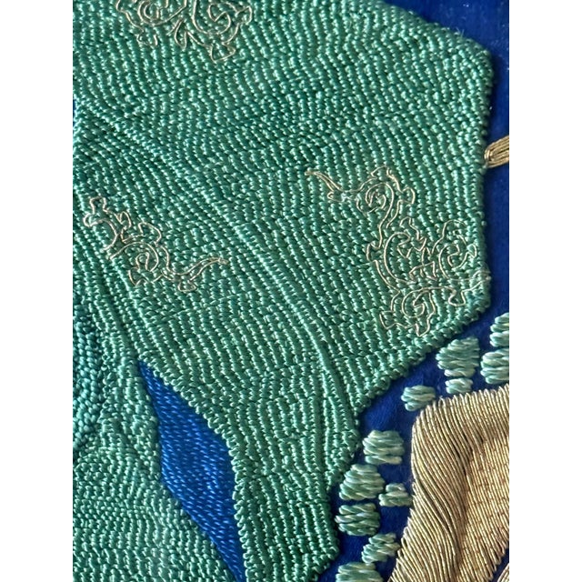 Framed Large Japanese Embroidery Silk Fukusa of Superb Quality Meiji Period For Sale - Image 9 of 18