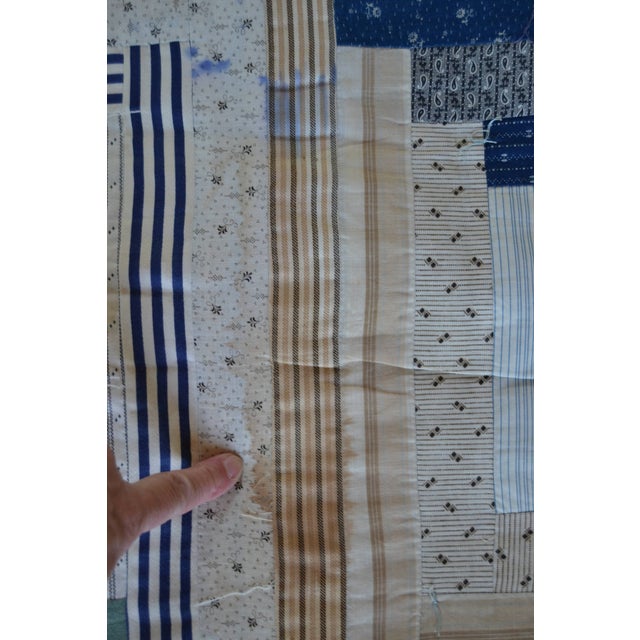 Early Log Cabin Quilt With a "Barn Raising" Layout For Sale - Image 15 of 15