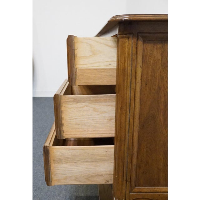 Drexel Furniture Cabernet Collection Solid Pecan French Provincial 78" Triple Door Dresser 306-134 For Sale - Image 9 of 15