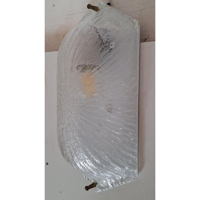 Vintage Flat Wall Lamp with Wavy Murano Glass Shade, 1980s For Sale - Image 6 of 7