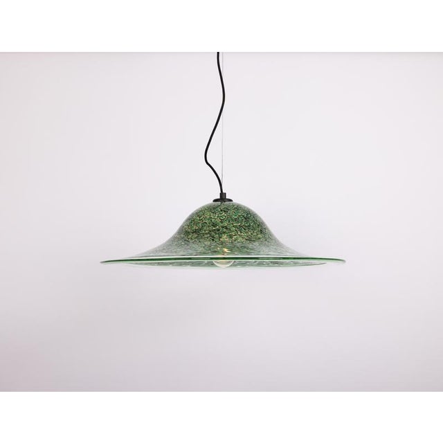 Neverino Pendant Light in Green Murano Glass attributed to Vistosi, Italy, 1970s For Sale - Image 11 of 12