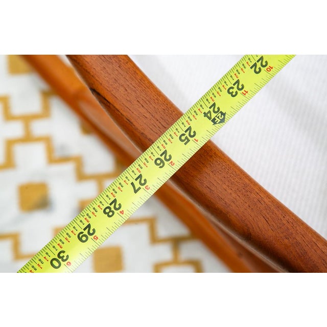 1960s Mid Century Danish Modern Rocking Chair Attributed to Benny Linden Teak Floating White Wool MCM For Sale - Image 12 of 12