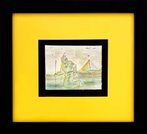 Peter Max, Guardian Ver. II (Framed Original Drawing on Paper)