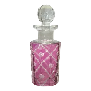 Vintage Cut Glass Perfume Bottle With Stopper