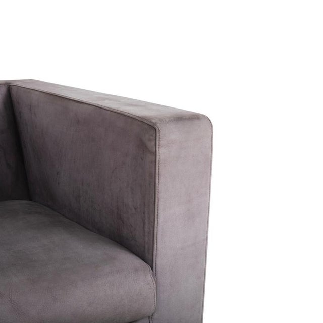 Suitcase Lounge Chair in Grey Lilac Suede and Chrome from Minotti For Sale - Image 4 of 17