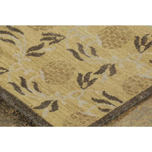 Late 20th Century Contemporary Block Print Floral Wool Runner by Rug & Kilim, India For Sale - Image 5 of 7