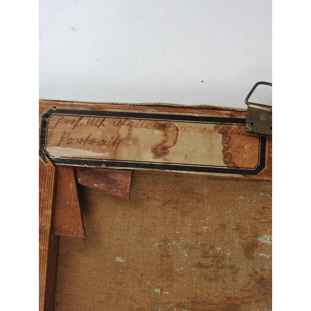 Gray Early 20th Century Impressionist Continental Portrait of Woman Painting For Sale - Image 8 of 10