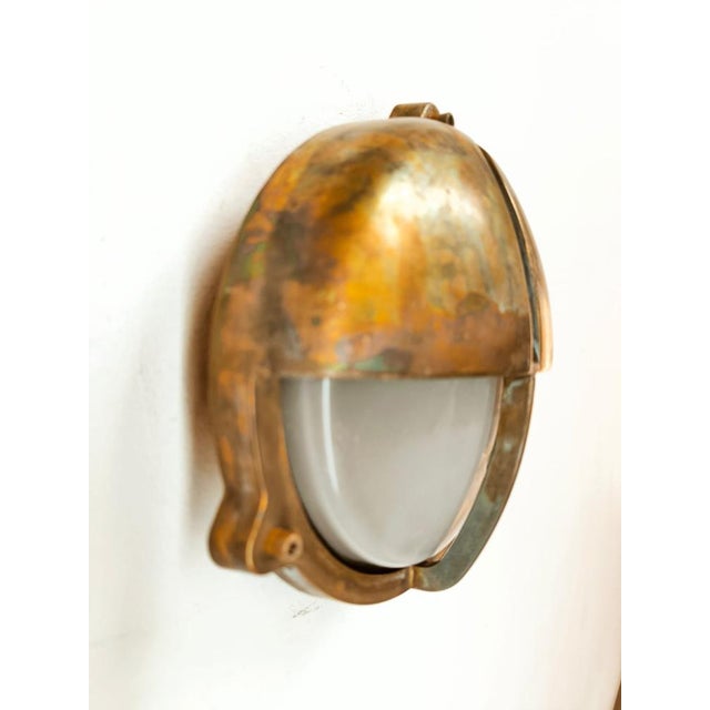 Mid-Century Modern Cast Brass Wall Sconce For Sale - Image 3 of 11