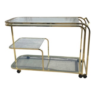 Milo Baughman Expandable Bar Cart for Design Institute America 'Dia' For Sale