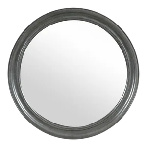Round Molded Mirror in Charcoal