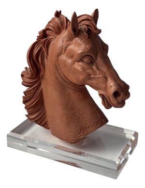 Sculpture of a Horse's Head in Resin and Acrylic after Miguel Senserrich, 1920s-1940s