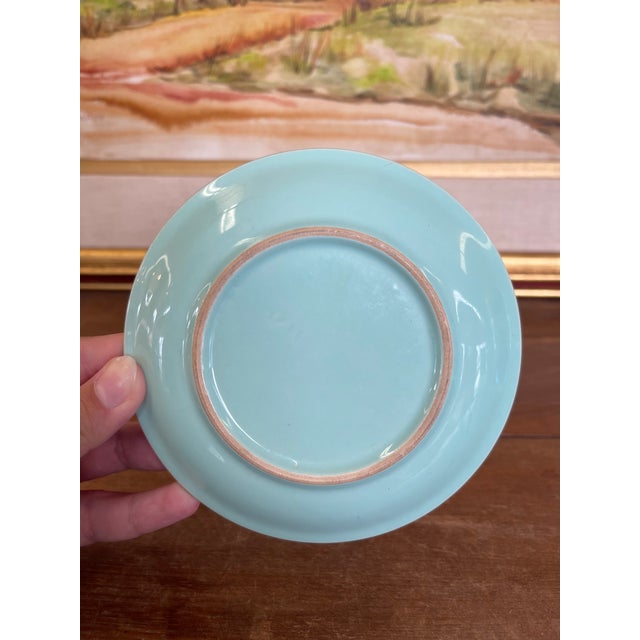 Vintage Hand-Painted Floral Creamer and Saucer Set With Gold Trim For Sale - Image 9 of 9