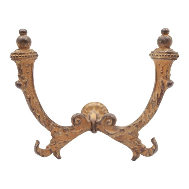 Antique Victorian Painted Cast Iron Hall Tree Hook For Sale