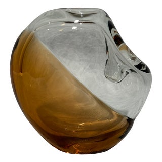 Skrdlovice Art Glass Vase by Karel Wünsch, 1976 For Sale