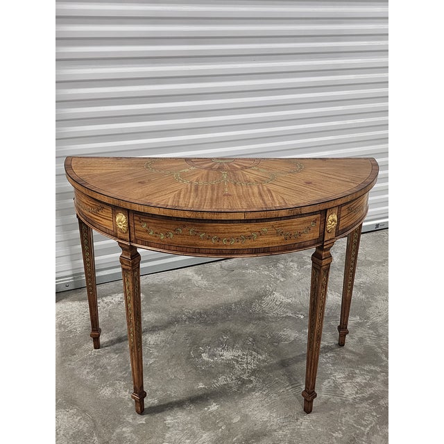 English Vintage Maitland-Smith Adam Style Console Table For Sale - Image 3 of 12