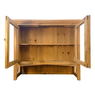 Antique English Pine Glazed Hanging Kitchen Cupboard/Pie Safe With Cup Hooks, Circa 1890 For Sale
