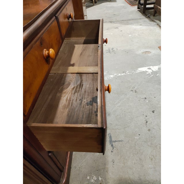 Antique Victorian Eastlake Walnut Dresser With Carved Crest Mirror For Sale - Image 11 of 13