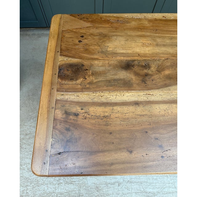 Farmhouse Table in Walnut and Oak, 1940s For Sale - Image 11 of 14