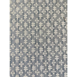 Sister Parrish Cotton / Linen Blend Tucker Fabric 4 1/2 Yards in Blue For Sale
