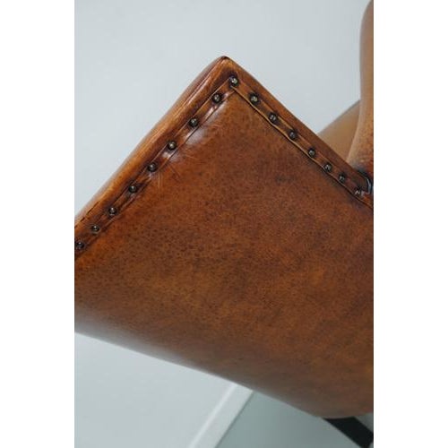 Vintage Dutch Cognac Club Chair in Leather For Sale - Image 15 of 18